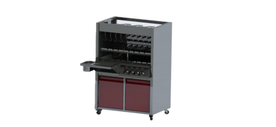 Skyfood CH-26TEPRM-NG 43&quot; W Stainless Steel Floor Model Rock Wool Thermal Insulation Natural Gas Barbecue Grill - 89,320 BTU