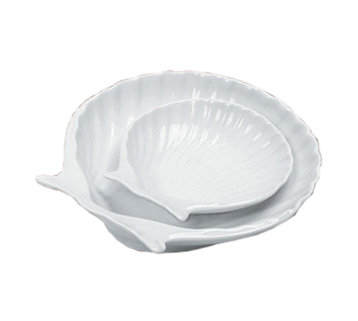 Yanco SD-6 6" Dia. White Porcelain Shell Shape Accessories Shell Dish