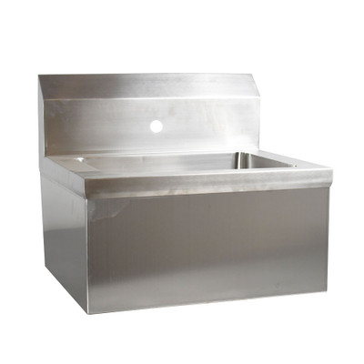 Omcan USA 46583 10" x 14" x 5" Bowl Stainless Steel Hand Sink for Knee Valve with 1 Faucet Hole