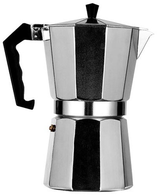 Omcan USA 47437 Aluminum Alloy Stovetop Espresso Maker with Polypropylene Handle