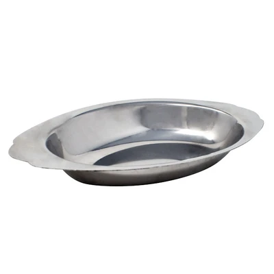 Omcan USA 80799 20 Oz. Stainless Steel Au Gratin Oval Dish