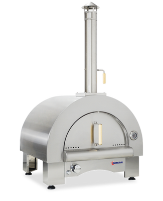 Omcan USA 47875 Stainless Steel Body Wood and Propane Gas Pizza Oven