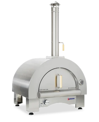 Omcan USA 47875 Stainless Steel Body Wood and Propane Gas Pizza Oven