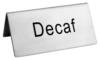 Omcan USA 80138 Stainless Steel "Decaf" Beverage Tent Sign