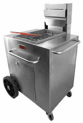 Omcan USA 47354 40 Lbs. Stainless Steel Fryer Outdoor Portable Fryer Single Tank Propane - 93,000 BTU