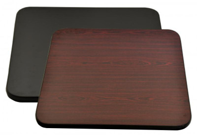 Omcan USA 43173 1" Thick Rectangular Mahogany and Black Laminate Reversible Table Top