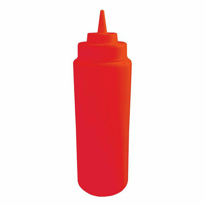 Omcan USA 40469 16 Oz. Ketchup Wide Mouth Squeeze Bottle (6 per Set)