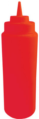 Omcan USA 40469 16 Oz. Ketchup Wide Mouth Squeeze Bottle (6 per Set)