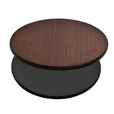 Omcan USA 43178 36" Diameter 1" Thick Round Mahogany and Black Laminate Reversible Table Top