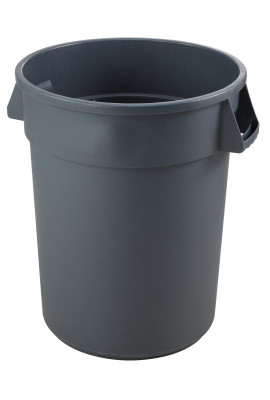 Omcan USA 80586 32 Gal. Gray Polyethylene Round Heavy Duty Trash Can