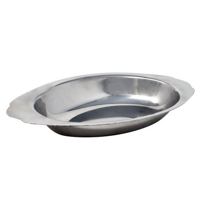 Omcan USA 80796 8 Oz. Stainless Steel Au Gratin Oval Dish