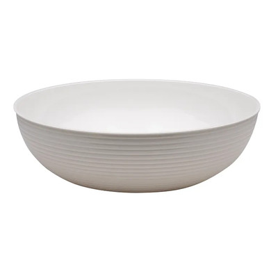 Cambro RSB18CW148 20.2 Qt. 18" Dia. Round Ribbed Dishwasher Safe Polycarbonate White Camwear Bowl