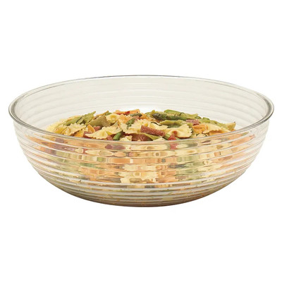 Cambro RSB15CW135 11.2 Qt. 15" Dia. Round Ribbed Dishwasher Safe Polycarbonate Clear Camwear Bowl - 4 Cases
