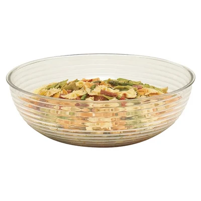 Cambro RSB15CW135 11.2 Qt. 15" Dia. Round Ribbed Dishwasher Safe Polycarbonate Clear Camwear Bowl - 4 Cases