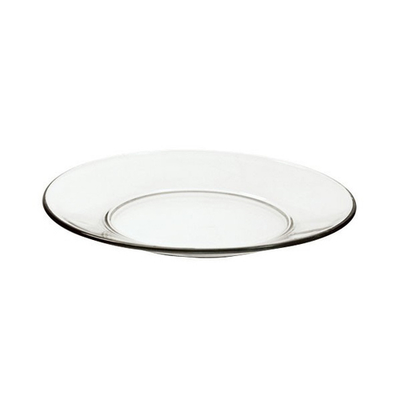 Anchor 842U 8" Dia. Clear Glass Round Swedish Modern Luncheon Plate