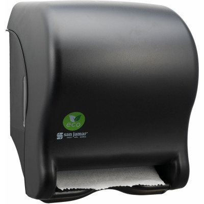 Carlisle T8000REBK Black San Jamar Classic ecoLogic Tear-N-Dry Essence Roll Towel Dispenser 1