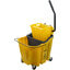 Carlisle 9690404 35 Qt. Yellow Side Press Wringer &amp; Soiled Water Insert OmniFit Mop Bucket Combo