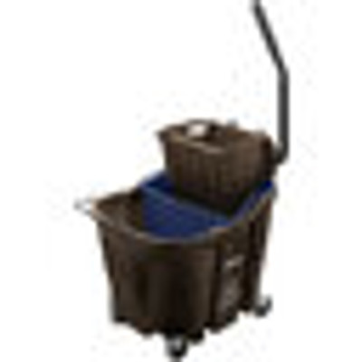 Carlisle 9690401 35 Qt. Brown Side Press Wringer & Soiled Water Insert OmniFit Mop Bucket Combo