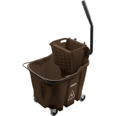 Carlisle 8690401 35 Qt. Brown Side Press Wringer OmniFit Mop Bucket Combo