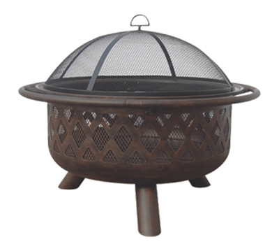 Chef Master WAD792SP 36" W Bronze Finish with Removable Lid Blue Rhino UniFlame Outdoor Wood Firebowl