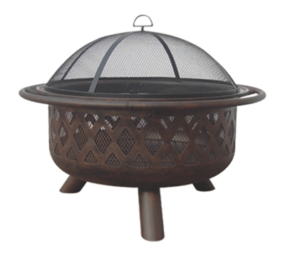 Chef Master WAD792SP 36" W Bronze Finish with Removable Lid Blue Rhino UniFlame Outdoor Wood Firebowl