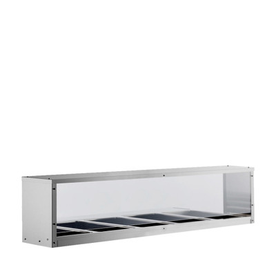 Atosa MROS-5ST Overshelf or Sneezeguard for 5 Well Steam Table Stainless Steel
