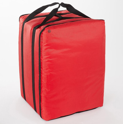 American Metalcraft PBBAG26 19" x 19" x 27" Red With Black Two Handled Strap Deluxe Pizza Delivery Bag