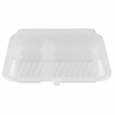 GET EC-15-2-CL 10" W x 8" D x 3" H 2 Compartments Clear Polypropylene GET Food Container (1 Dozen)