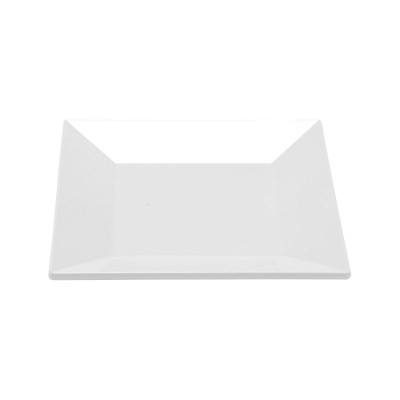 GET ML-102-W 6" L x 6" W Square Melamine White Siciliano Plate