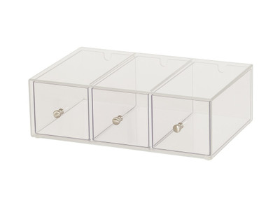 Cal-Mil 1479 19" W x 13" D x 6" H (3) Drawers Clear Acrylic Eco Modern Display Bin Only