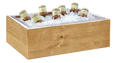 Cal-Mil 3360-12 13" W x 21" D x 6.5" H Rectangular Clear Polycarbonate Insert in Rustic Pine Madera Ice Housing