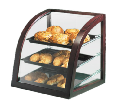 Cal-Mil P255-52 17" W x 17" D 18" H Dark Wood Frame Acrylic Body 3-Tier Full Serve
