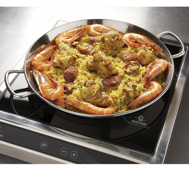 Matfer Bourgeat 070990 12-1/2" Stainless Steel / Aluminum Round Paella Pan