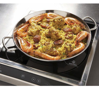 Matfer Bourgeat 070990 12-1/2" Stainless Steel / Aluminum Round Paella Pan