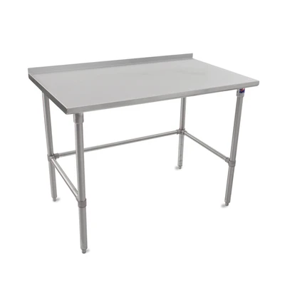 John Boos ST6R1.5-3048SBK-X 48" W Stainless Steel Open with Side and Rear Crossrails Work Table