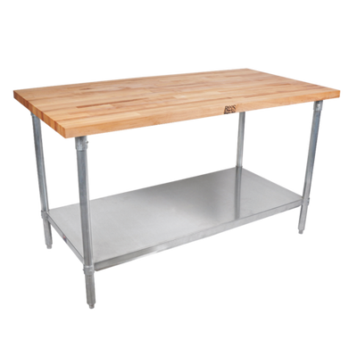 John Boos JNS01 36” W Galvanized Base Northern Hard Rock Maple Work Table