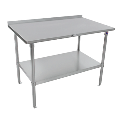 John Boos ST6R1.5-24120GSK-X 120" W Stainless Steel Work Table with Undershelf and Galvanized Base