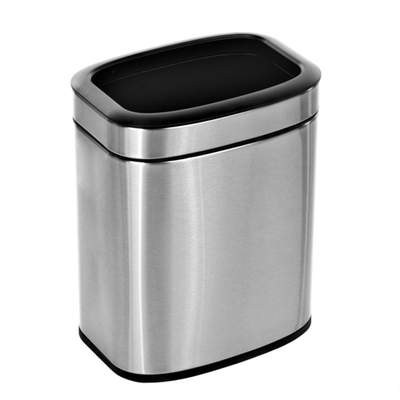 Alpine ALP470-10L 11" W x 13" H Stainless Steel Brushed Finish Rectangular 2.6 Gallon Trash Can