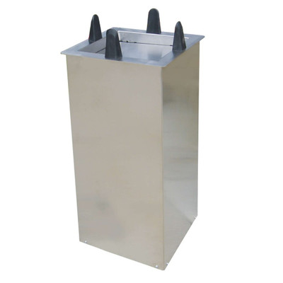 Lakeside S5011 Easy-Glide 11.25" Dia. Square Stainless Steel 1-Tube Shielded Dish Dispenser