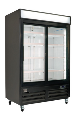 Kelvinator KCHGSM48R 42.7 Cu. Ft. Black Painted Steel 2 Sections Reach-In Refrigerated Merchandiser - 115 Volts