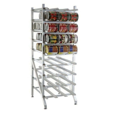 Lakeside 331 Aluminum Full Size Trays Stationary (162) #10 and (216) #5 Can Storage and Dispensing Rack