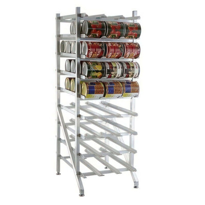 Lakeside 331 Aluminum Full Size Trays Stationary (162) #10 and (216) #5 Can Storage and Dispensing Rack