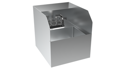 Krowne HS-81 14" W Stainless Steel Hand Sink with Skirt and Side Splashes