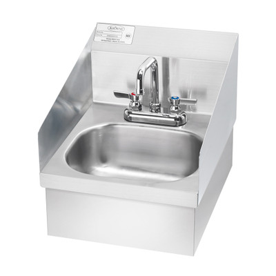 Krowne HS-81 14" W Stainless Steel Hand Sink with Skirt and Side Splashes