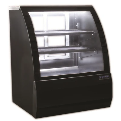 Ojeda USA RDCH 3 9.6 Cu. Ft. Black Exterior Stainless Steel Curved Glass Refrigerated Deli Case - 120 Volts