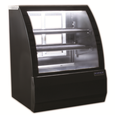 Ojeda USA RDCH 3 9.6 Cu. Ft. Black Exterior Stainless Steel Curved Glass Refrigerated Deli Case - 120 Volts