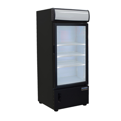Ojeda USA FMH 12 7.8 Cu. Ft. Black Galvanized Metal Reach-In 1 Section Freezer Merchandiser - 120 Volts