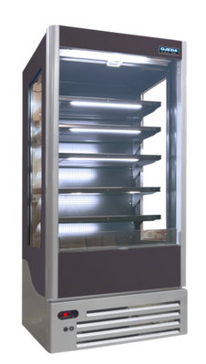 Ojeda USA ALPA-77H SLIM 9 Cu. Ft. Powder Coated Steel Alpha Open Air Merchandiser - 120 Volts