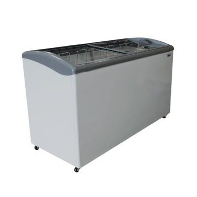 Ojeda USA NBH 60 11.66 Cu. Ft. White Powder Galvanized Metal 2 Glass Doors Ice Cream Merchandiser - 120 Volts