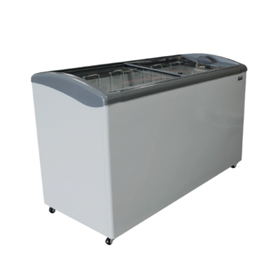 Ojeda USA NBH 60 11.66 Cu. Ft. White Powder Galvanized Metal 2 Glass Doors Ice Cream Merchandiser - 120 Volts